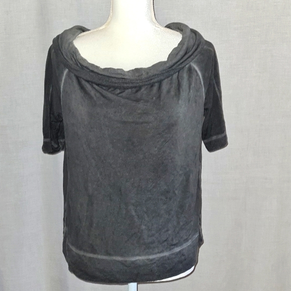LOU & GREY M top, grey roll collar, Good Used Condition, Rayon/Spandex very soft - Picture 1 of 4